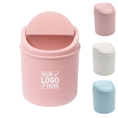 Mini Desktop Trash Can with Lid Small Plastic Waste Bin for Home and Office Tabletop Garbage Can