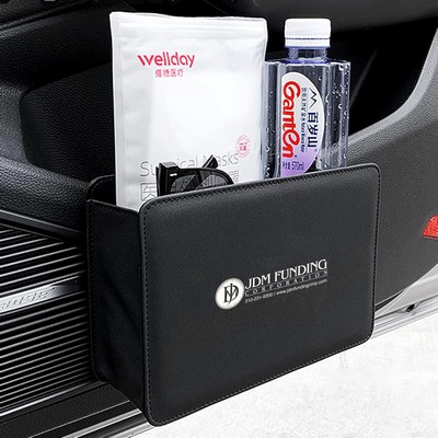 Car Trash Can, Leather Vehicle Trash Bin Car Dustbin Garbage Organizer Holder ,Foldable