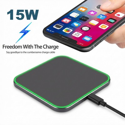 15W Square Mirror Wireless Charger 4"×4"