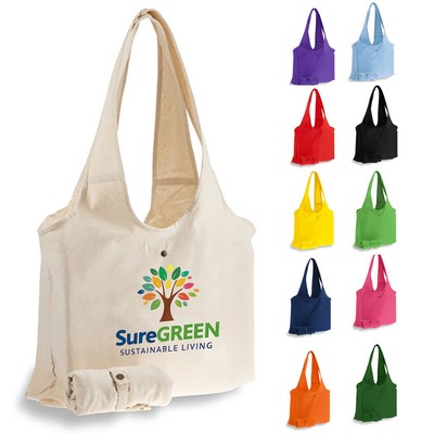 Foldable Canvas Slingbag with Snap Closure - 19"x13"x3"