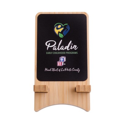 Vibrant Backlit 15W Bamboo Wireless Charging Stand