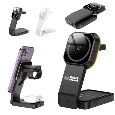 Foldable Magnetic 3-in-1 Wireless Charging Station